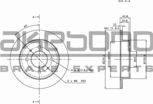 Akebono BN-0682E - Brake Disc autospares.lv