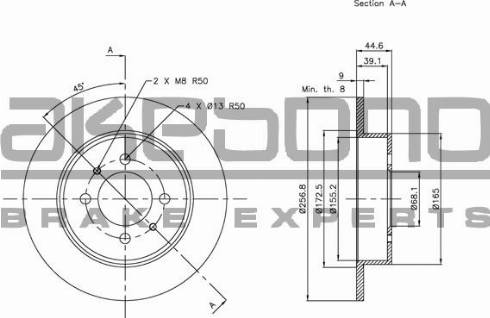 Akebono BN-0632 - Brake Disc autospares.lv