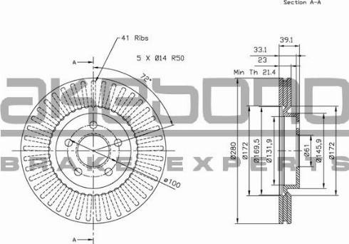 Akebono BN-0621 - Brake Disc autospares.lv