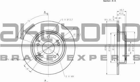 Akebono BN-0670 - Brake Disc autospares.lv