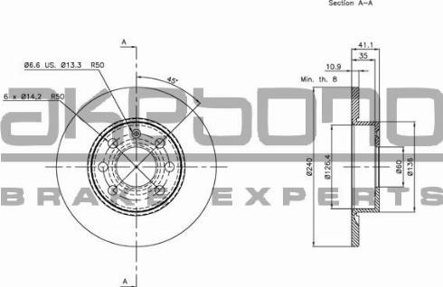 Akebono BN-0090E - Brake Disc autospares.lv