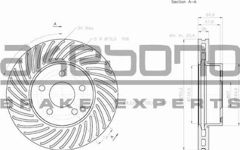 Akebono BN-0092 - Brake Disc autospares.lv