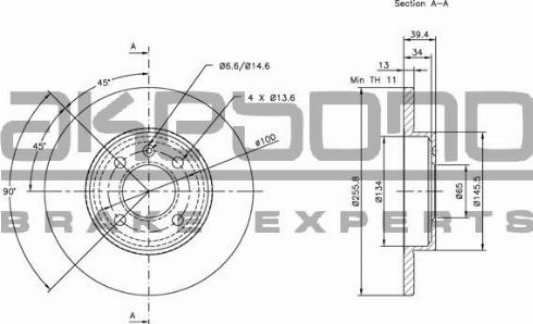 Akebono BN-0053 - Brake Disc autospares.lv