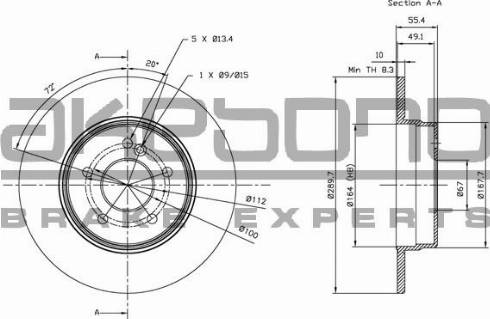 Akebono BN-0052E - Brake Disc autospares.lv