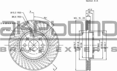 Akebono BN-0069 - Brake Disc autospares.lv