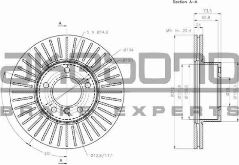 Akebono BN-0067 - Brake Disc autospares.lv