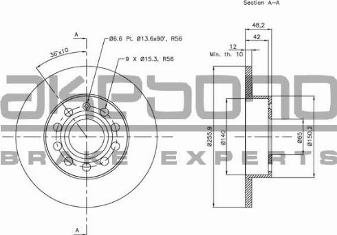 Akebono BN-0009 - Brake Disc autospares.lv