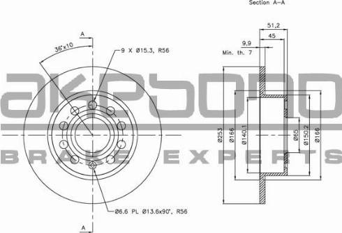 Akebono BN-0005 - Brake Disc autospares.lv