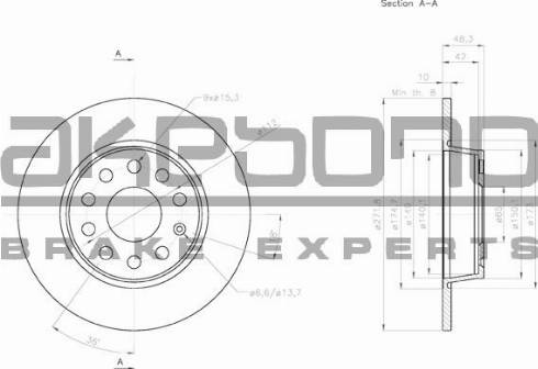 Akebono BN-0008 - Brake Disc autospares.lv