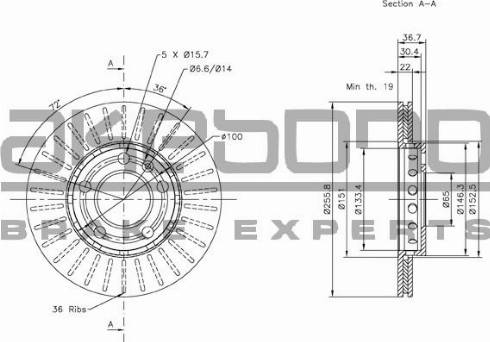 Akebono BN-0003 - Brake Disc autospares.lv