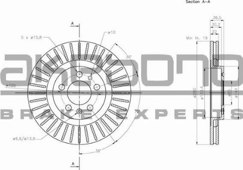 Akebono BN-0012 - Brake Disc autospares.lv