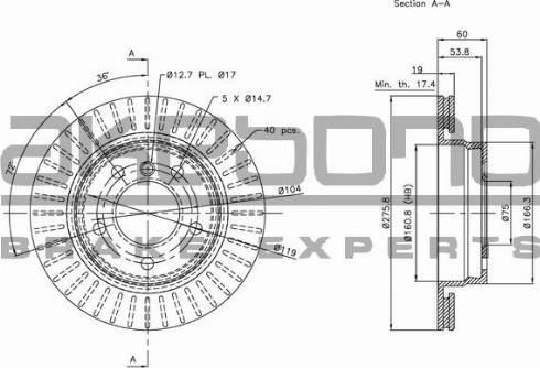 Akebono BN-0081 - Brake Disc autospares.lv