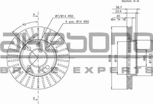 Akebono BN-0083 - Brake Disc autospares.lv