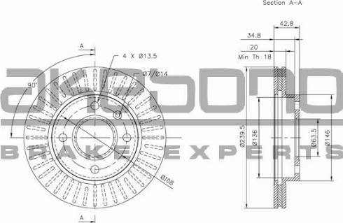 Akebono BN-0032E - Brake Disc autospares.lv