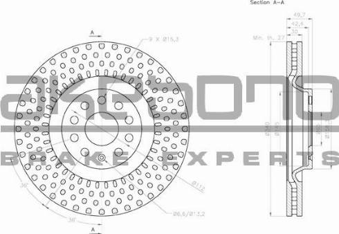 Akebono BN-0022 - Brake Disc autospares.lv