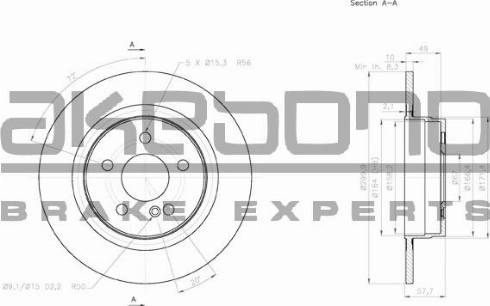 Akebono BN-0075 - Brake Disc autospares.lv