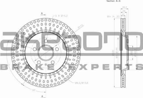 Akebono BN-0073 - Brake Disc autospares.lv