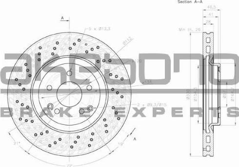 Akebono BN-0077E - Brake Disc autospares.lv