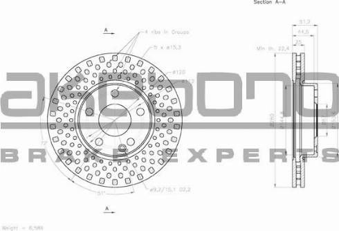 Akebono BN-0198 - Brake Disc autospares.lv