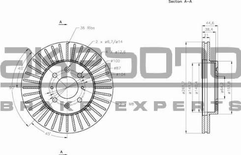 Akebono BN-0193 - Brake Disc autospares.lv