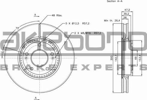 Akebono BN-0141 - Brake Disc autospares.lv