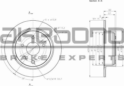 Akebono BN-0156 - Brake Disc autospares.lv