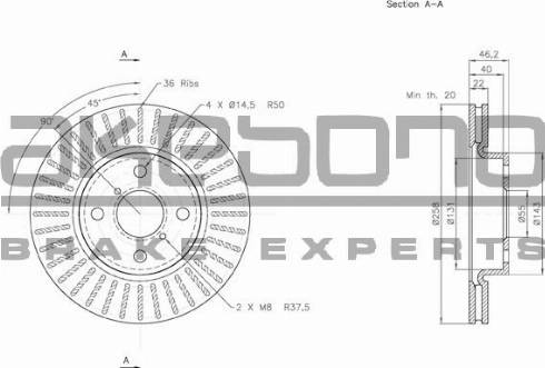 Akebono BN-0151 - Brake Disc autospares.lv