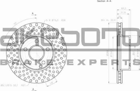 Akebono BN-0166 - Brake Disc autospares.lv