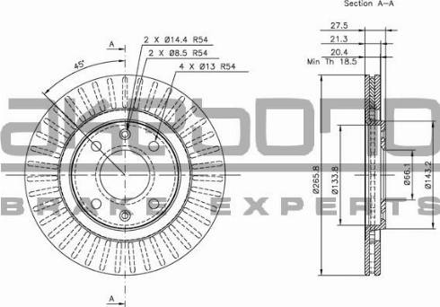 Akebono BN-0105 - Brake Disc autospares.lv