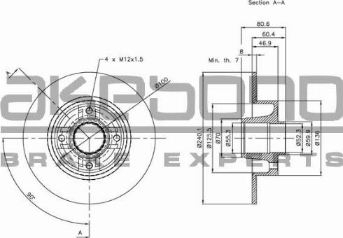 Akebono BN-0101 - Brake Disc autospares.lv