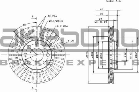 Akebono BN-0107 - Brake Disc autospares.lv