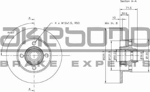 Akebono BN-0119 - Brake Disc autospares.lv