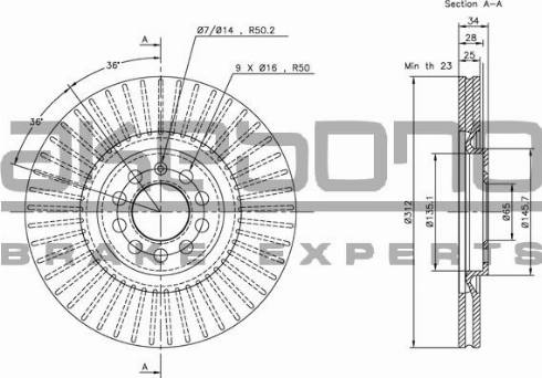 Akebono BN-0115 - Brake Disc autospares.lv