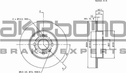 Akebono BN-0113 - Brake Disc autospares.lv