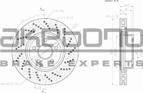 Akebono BN-0112 - Brake Disc autospares.lv