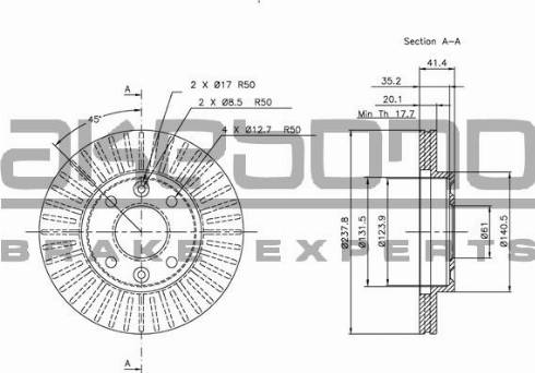 Akebono BN-0117 - Brake Disc autospares.lv