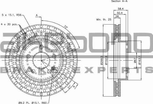 Akebono BN-0184 - Brake Disc autospares.lv