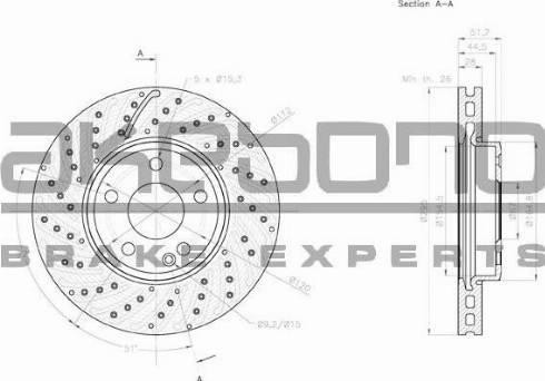 Akebono BN-0139 - Brake Disc autospares.lv