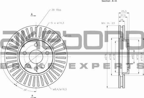 Akebono BN-0121E - Brake Disc autospares.lv