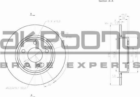 Akebono BN-0128E - Brake Disc autospares.lv