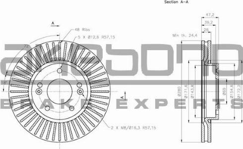 Akebono BN-0123 - Brake Disc autospares.lv