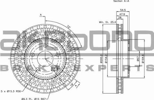 Akebono BN-0127 - Brake Disc autospares.lv