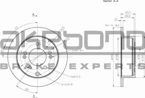 Akebono BN-0894 - Brake Disc autospares.lv