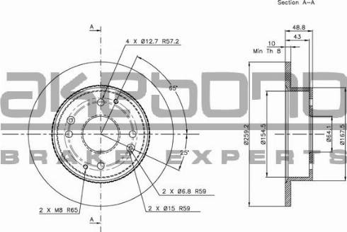 Akebono BN-0893E - Brake Disc autospares.lv