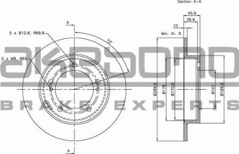 Akebono BN-0892E - Brake Disc autospares.lv