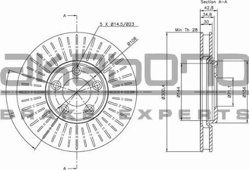 Akebono BN-0846 - Brake Disc autospares.lv