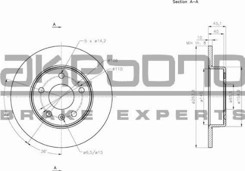 Akebono BN-0862 - Brake Disc autospares.lv