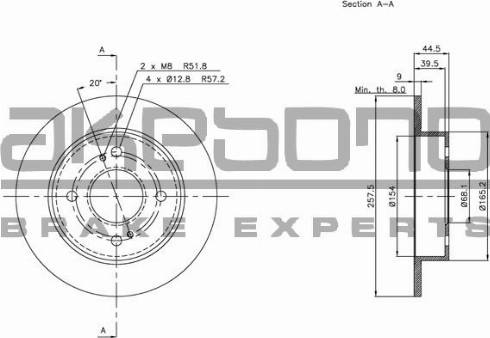 Akebono BN-1334 - Brake Disc autospares.lv