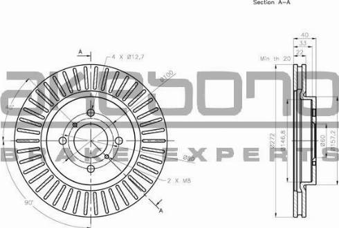 Akebono BN-0801 - Brake Disc autospares.lv