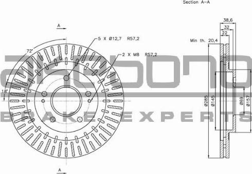 Akebono BN-0815 - Brake Disc autospares.lv